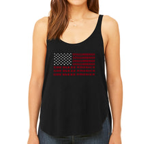 Load image into Gallery viewer, God Bless America - Women&#39;s Word Art Flowy Tank Top
