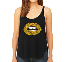 Load image into Gallery viewer, Gold Digger Lips - Women&#39;s Word Art Flowy Tank Top