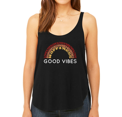 Good Vibes - Women's Word Art Flowy Tank Top
