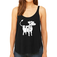 Load image into Gallery viewer, Holy Cow  - Women&#39;s Premium Word Art Flowy Tank Top