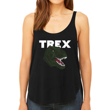 Load image into Gallery viewer, T-Rex Head  - Women&#39;s Premium Word Art Flowy Tank Top