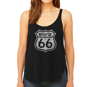 Get Your Kicks on Route 66 - Women's Word Art Flowy Tank