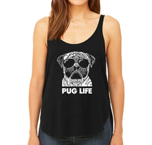 Load image into Gallery viewer, Pug Life - Women&#39;s Word Art Flowy Tank Top