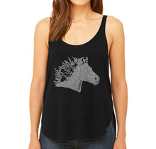 Load image into Gallery viewer, Horse Mane - Women&#39;s Word Art Flowy Tank Top