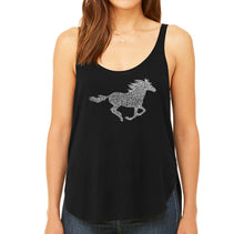 Load image into Gallery viewer, Horse Breeds -  Women&#39;s Premium Word Art Flowy Tank Top