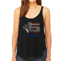 Load image into Gallery viewer, OBAMA AMERICA THE BEAUTIFUL - Women&#39;s Word Art Flowy Tank