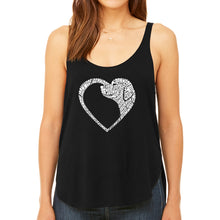 Load image into Gallery viewer, Dog Heart - Women&#39;s Premium Word Art Flowy Tank Top