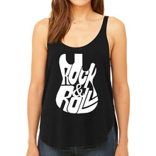 Load image into Gallery viewer, Rock And Roll Guitar - Women&#39;s Premium Word Art Flowy Tank Top