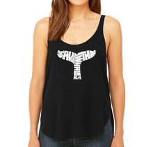 Load image into Gallery viewer, SAVE THE WHALES - Women&#39;s Word Art Flowy Tank