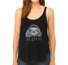 Load image into Gallery viewer, Sloth - Women&#39;s Word Art Flowy Tank