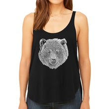 Load image into Gallery viewer, Bear Face  - Women&#39;s Premium Word Art Flowy Tank Top
