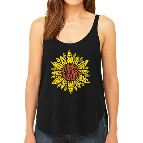 Sunflower  - Women's Premium Word Art Flowy Tank Top