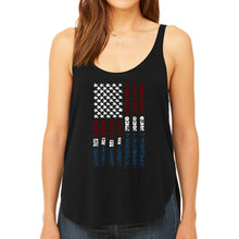 Load image into Gallery viewer, Support our Troops  - Women&#39;s Premium Word Art Flowy Tank Top