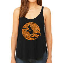 Load image into Gallery viewer, Spooky Witch  - Women&#39;s Premium Word Art Flowy Tank Top