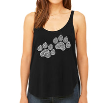 Load image into Gallery viewer, Woof Paw Prints -  Women&#39;s Premium Word Art Flowy Tank Top