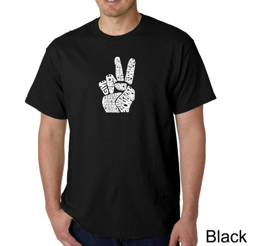 PEACE FINGERS - Men's Word Art T-Shirt