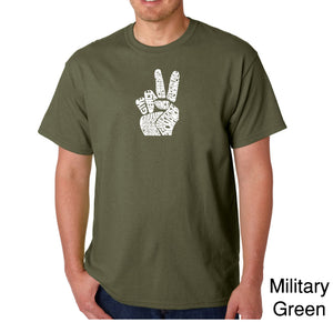 PEACE FINGERS - Men's Word Art T-Shirt