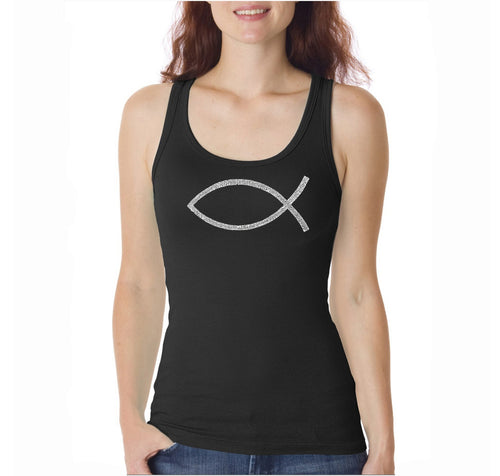 JESUS FISH  - Women's Word Art Tank Top