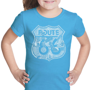 Stops Along Route 66 - Girl's Word Art T-Shirt