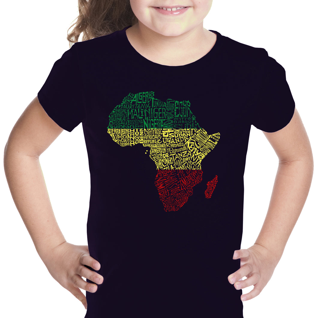 Countries in Africa - Girl's Word Art T-Shirt