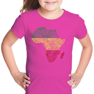 Countries in Africa - Girl's Word Art T-Shirt
