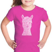 Load image into Gallery viewer, Alpaca - Girl&#39;s Word Art T-Shirt