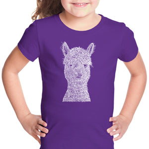 Alpaca - Girl's Word Art T-Shirt