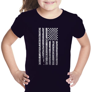 National Anthem Flag - Girl's Word Art T-Shirt