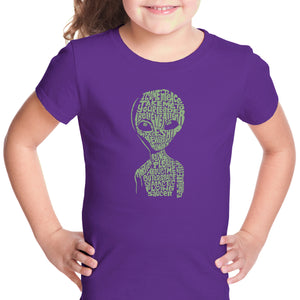 Alien - Girl's Word Art T-Shirt