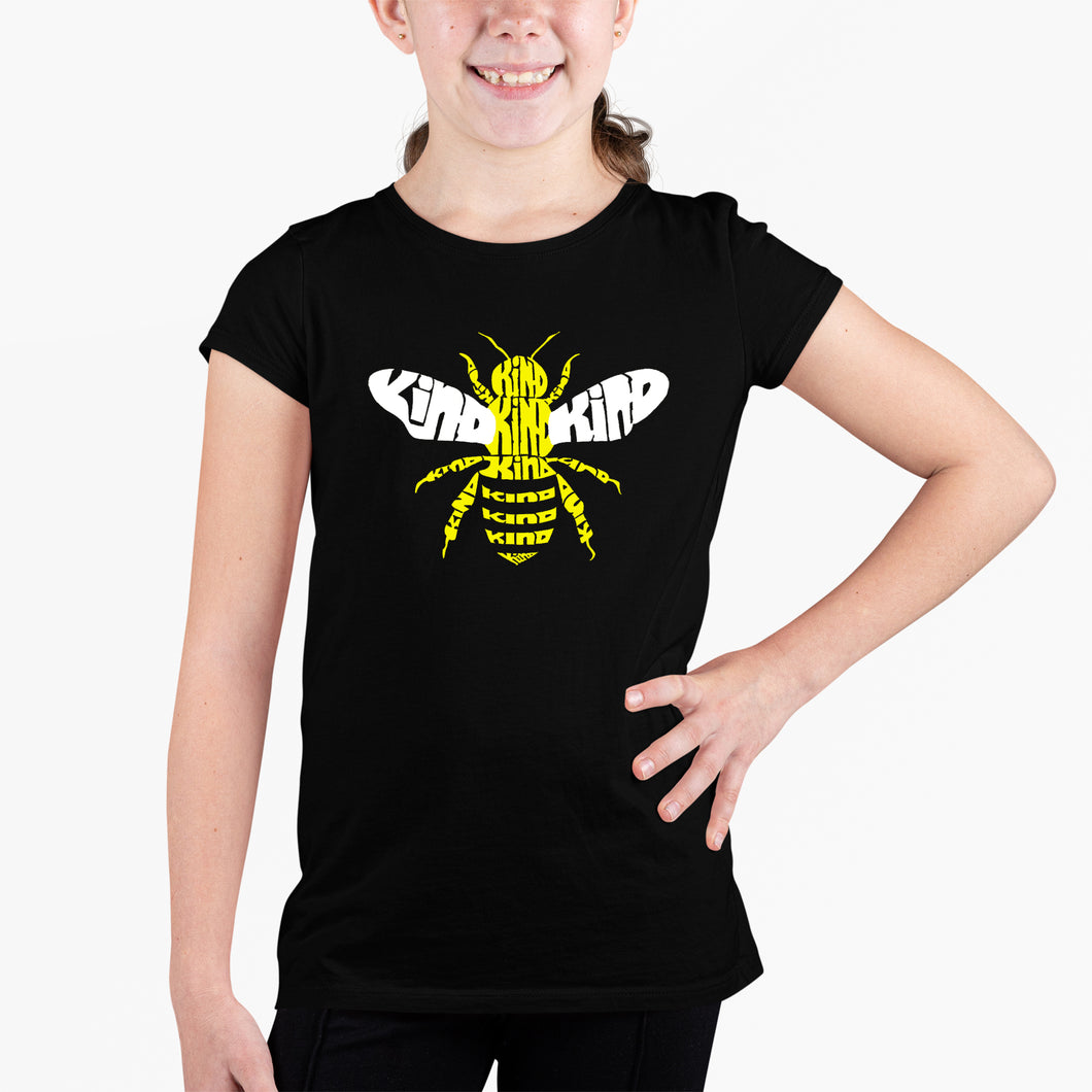 Bee Kind  - Girl's Word Art T-Shirt