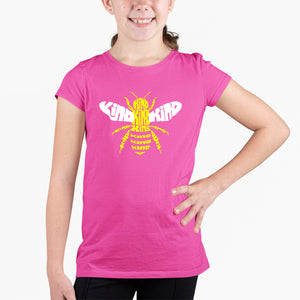 Bee Kind  - Girl's Word Art T-Shirt