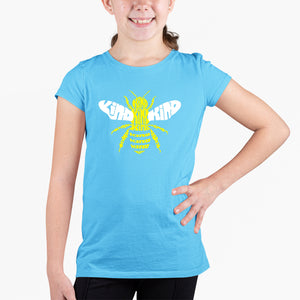 Bee Kind  - Girl's Word Art T-Shirt