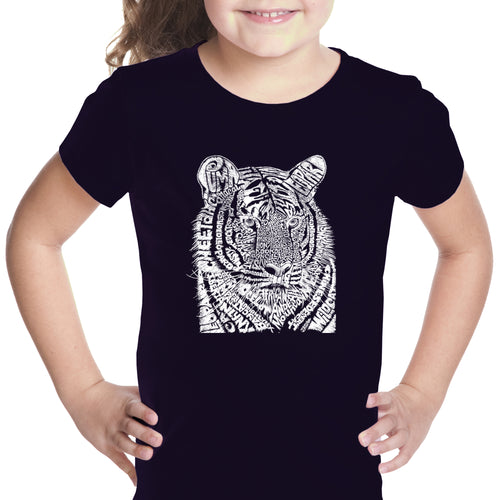 Big Cats - Girl's Word Art T-Shirt