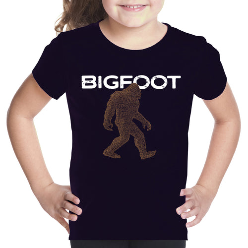 Bigfoot - Girl's Word Art T-Shirt