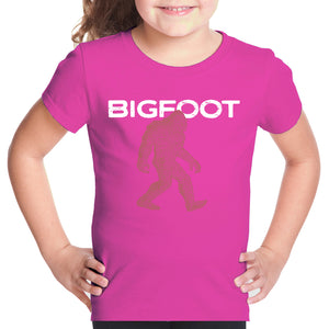 Bigfoot - Girl's Word Art T-Shirt