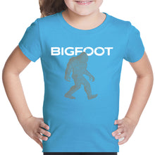 Load image into Gallery viewer, Bigfoot - Girl&#39;s Word Art T-Shirt