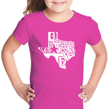 Load image into Gallery viewer, Everything is Bigger in Texas - Girl&#39;s Word Art T-Shirt