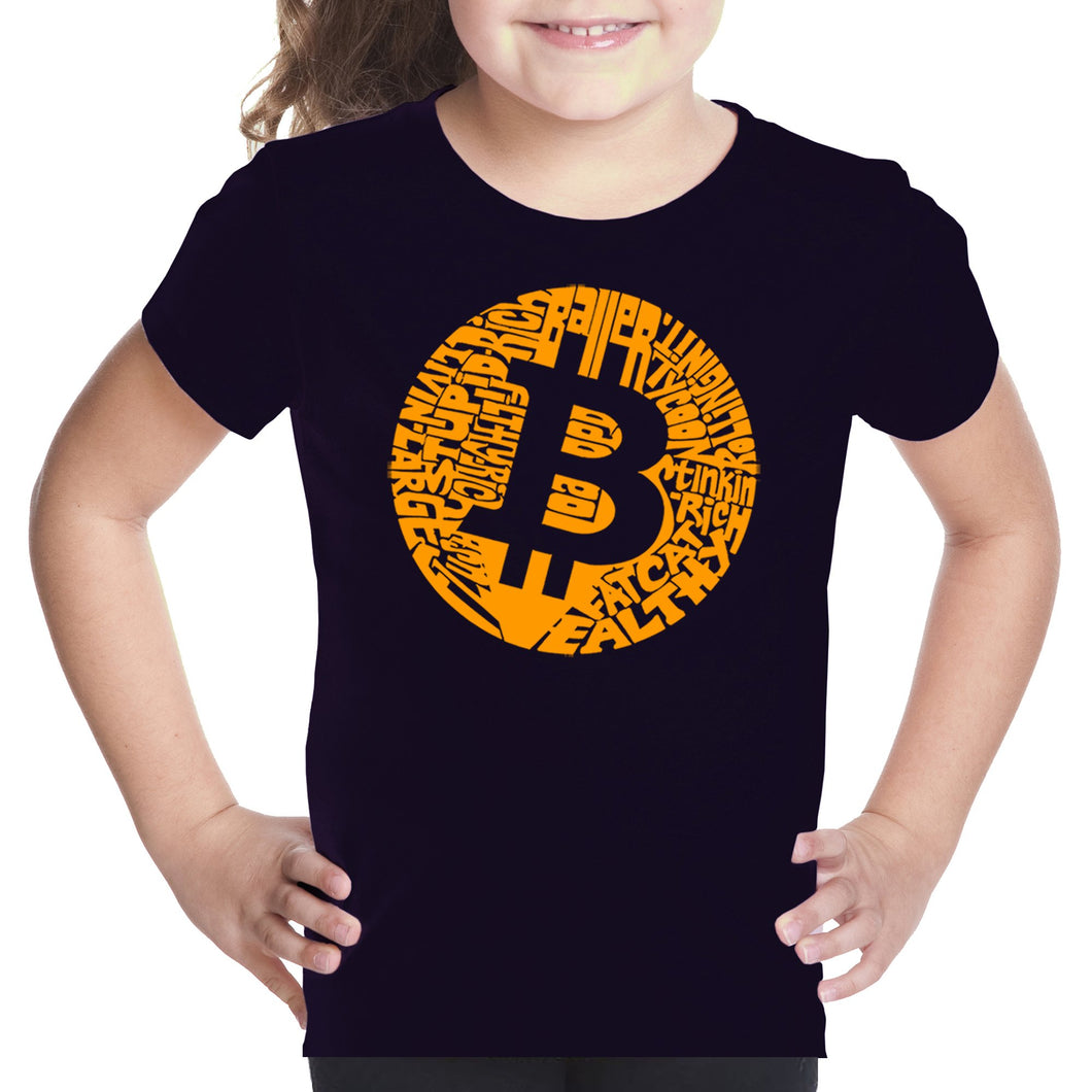 Bitcoin  - Girl's Word Art T-Shirt