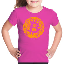 Load image into Gallery viewer, Bitcoin  - Girl&#39;s Word Art T-Shirt