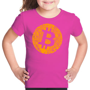 Bitcoin  - Girl's Word Art T-Shirt