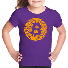 Load image into Gallery viewer, Bitcoin  - Girl&#39;s Word Art T-Shirt