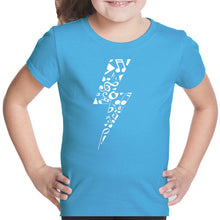 Load image into Gallery viewer, Lightning Bolt  - Girl&#39;s Word Art T-Shirt