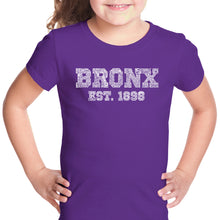 Load image into Gallery viewer, POPULAR NEIGHBORHOODS IN BRONX, NY - Girl&#39;s Word Art T-Shirt