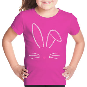 Bunny Ears  - Girl's Word Art T-Shirt