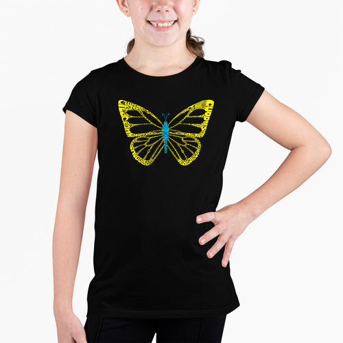 Butterfly  - Girl's Word Art T-Shirt