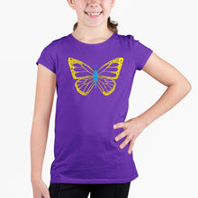 Load image into Gallery viewer, Butterfly  - Girl&#39;s Word Art T-Shirt
