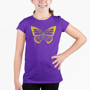 Butterfly  - Girl's Word Art T-Shirt
