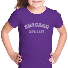 Load image into Gallery viewer, Chicago 1837 - Girl&#39;s Word Art T-Shirt
