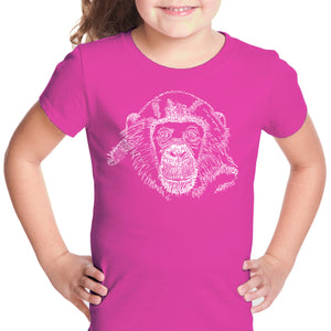 Chimpanzee - Girl's Word Art T-Shirt