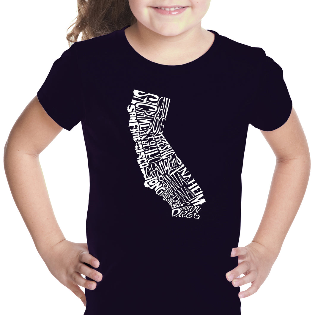 California State - Girl's Word Art T-Shirt